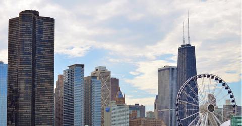 chicago illinois skyline skyscrapers