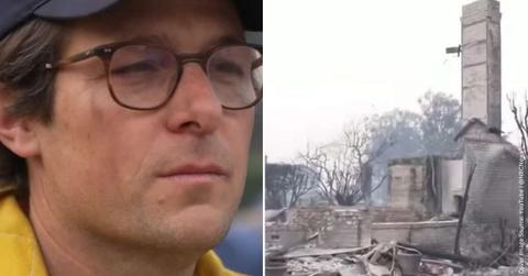 (L) Journalist Jacob Soboroff getting emotional. (R) Los Angeles neighborhood caught in a wildfire. (Cover Image Source: YouTube | @NBCNews)
