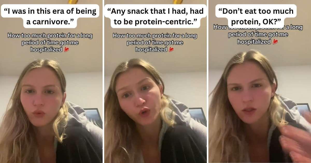 Woman describes a horrific incident when eating too much protein caused her to develop a serious issue in her body (Cover Image Source: TikTok | @evecatherine.r)