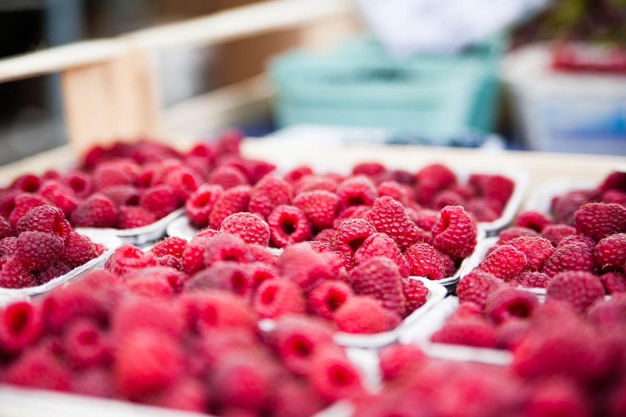 raspberries red berries sweet