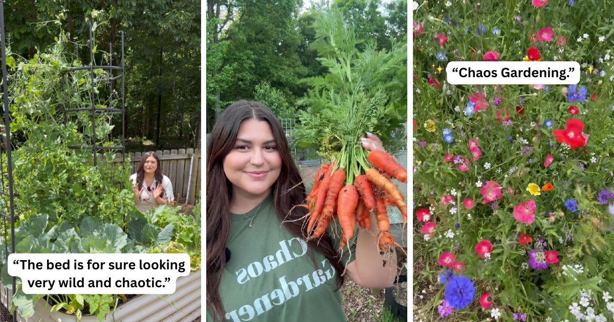 Gardeners share their results from the chaos gardening trend. (Cover Image Source: TikTok | (L&C) meggrowsplants; (R) tayyluuh)