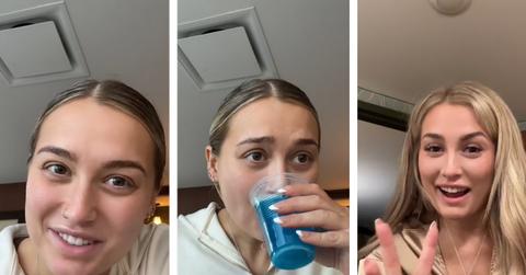 woman trying Jell-O drink