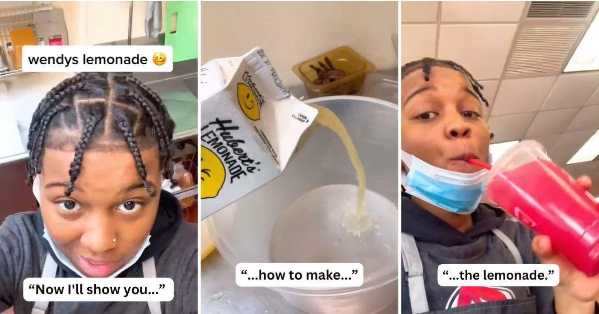 Wendy's employee reveals how they make lemonade (Cover Image Source: TikTok | @naay5ximes)