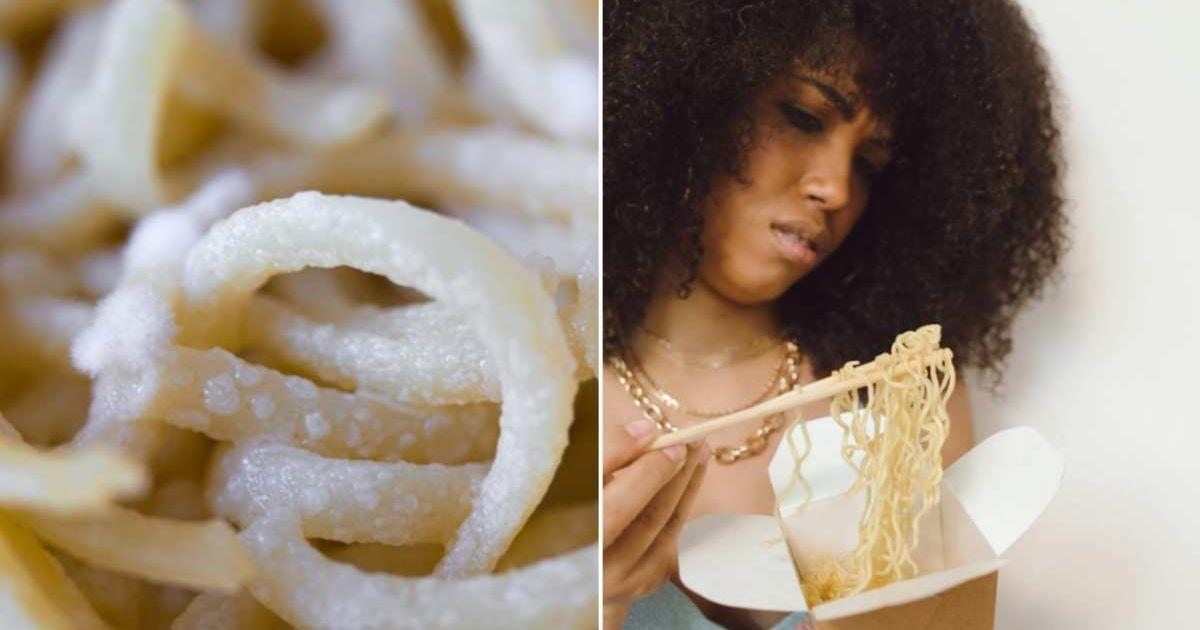 (L) Pasta with mold; (R) Woman staring at her food. (Representative Cover Image Source: (L) Getty Images | Julia Neroznak; (R) Pexels | Polina Tankilevitch)