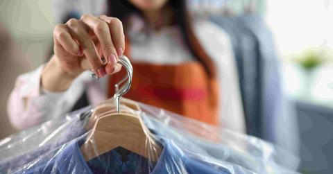 dry cleaning on hanger