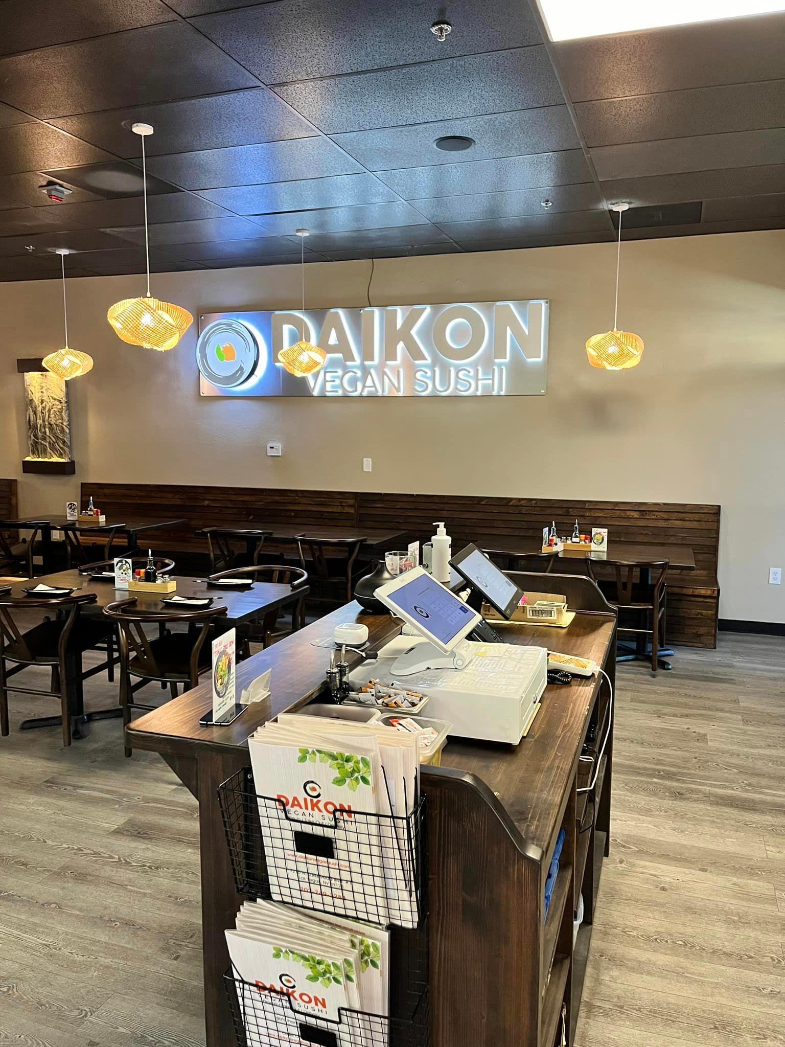 The interior of the Daikon Vegan Sushi restaurant in Las Vegas.