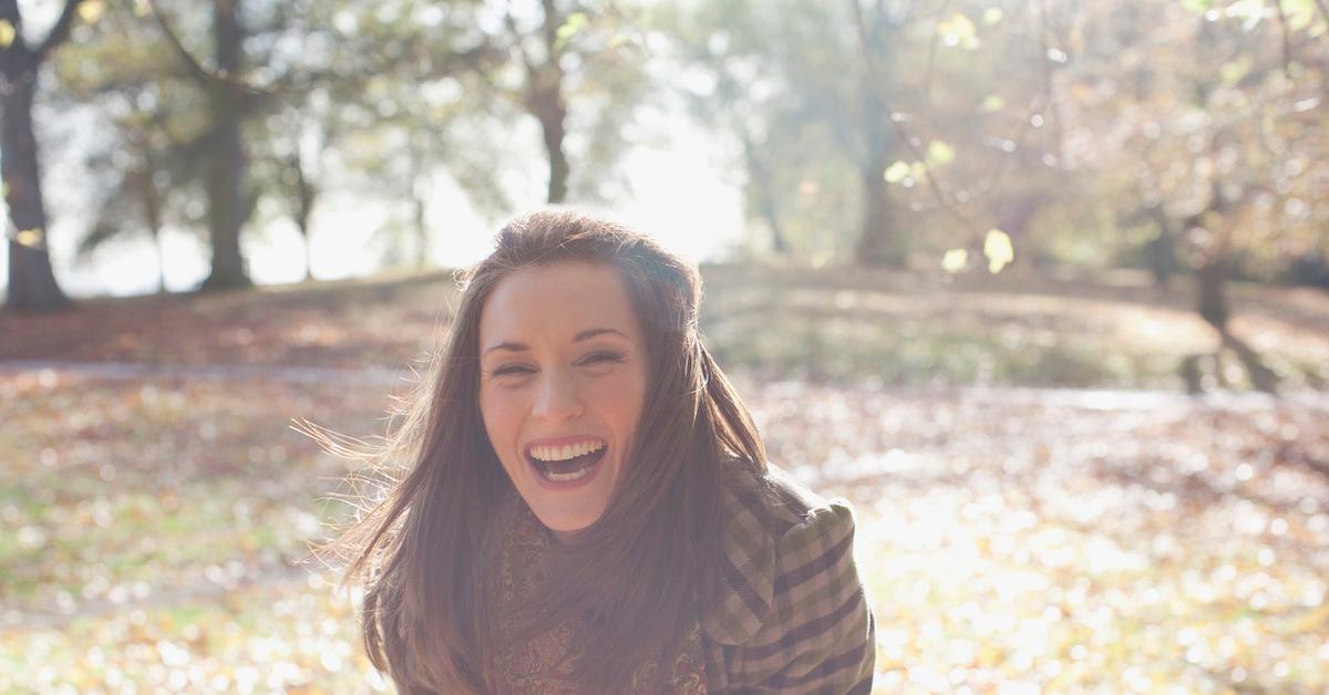 Woman Laughing Outside