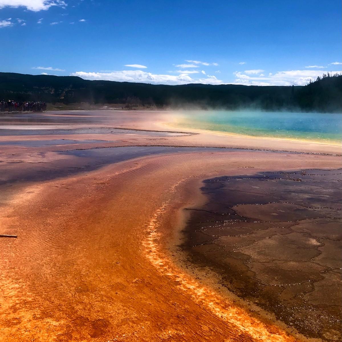 View of the Grand Prismatic Spring at Yellowstone National Park