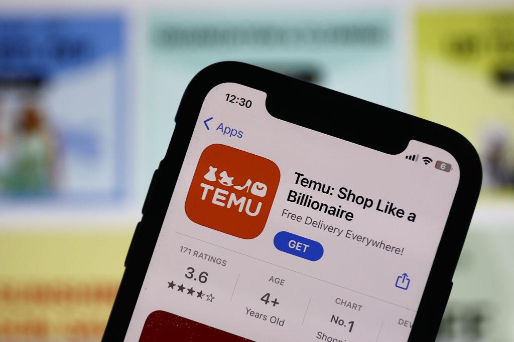 The "Temu: Shop Like a Billionaire" app shown in the app store on an iPhone screen.