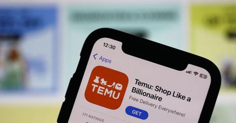 The "Temu: Shop Like a Billionaire" app shown in the app store on an iPhone screen.