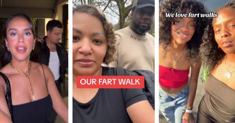 Couple celebrates with parody "Fart Walk" concept