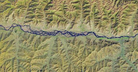 A satellite view of the braided river. (Cover Image Source: NASA | Earth Observatory)
