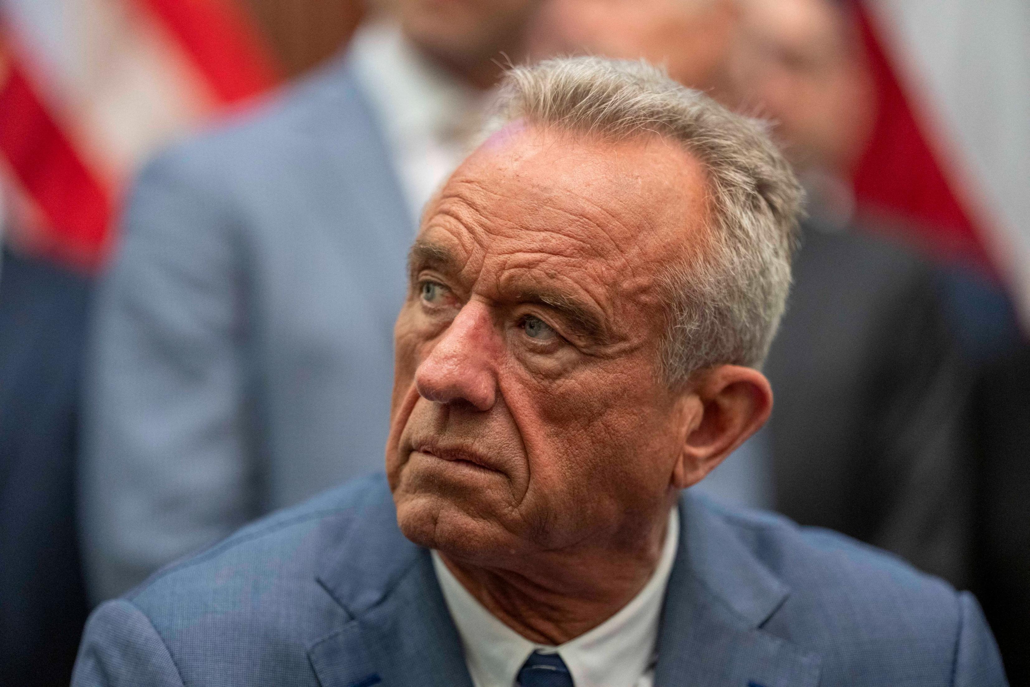 Robert F. Kennedy, Jr., appears at a press conference in Texas.