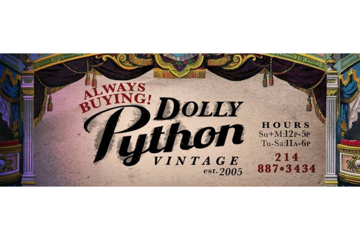 Dolly Python Vintage logo and store info