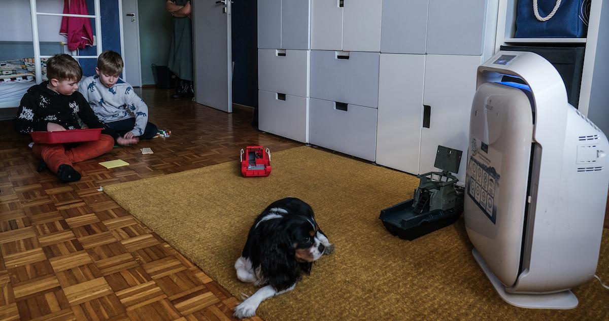 Air purifier in a room