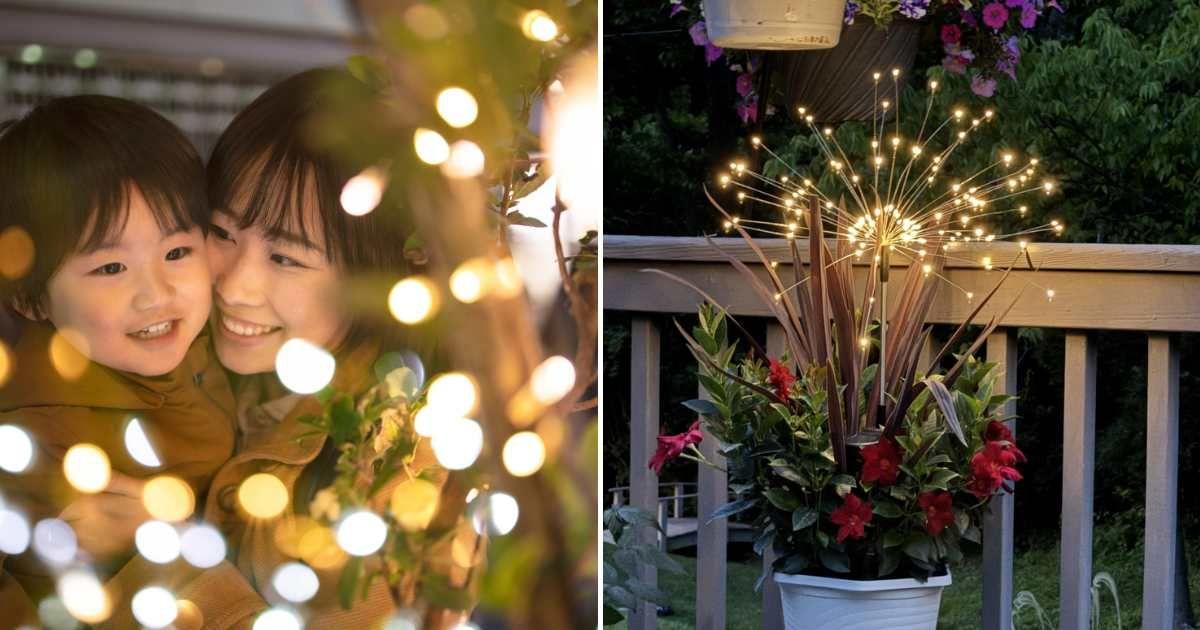 (L) A mom and her son looking at garden lights. (Representative Cover Image Source: Getty Images | Satoshi-K) | (R) Fairy lights by GIGALUMI Store. (Cover Image Source: Amazon)