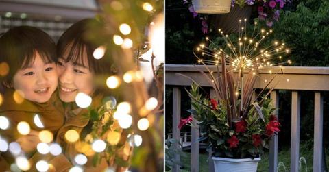 (L) A mom and her son looking at garden lights. (Representative Cover Image Source: Getty Images | Satoshi-K) | (R) Fairy lights by GIGALUMI Store. (Cover Image Source: Amazon)