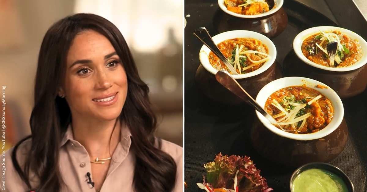 (L) The Duchess of Sussex in an interview with Jane Pauley for CBS. (Cover Image Source: YouTube| @CBSSundayMorning) | (R) A variety of gravies and dips on a dinner table. (Representative Cover Image Source: Pexels | Chan Walrus)