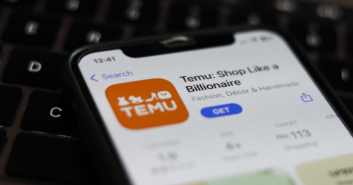 Photograph of the TEMU app.