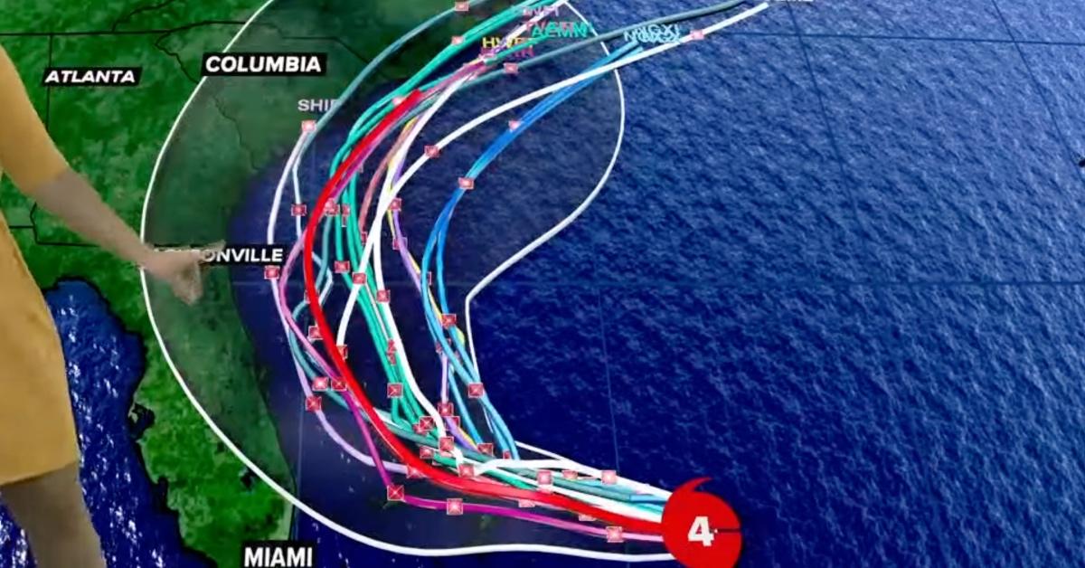 Spaghetti model of Hurricane Dorian in 2020. 