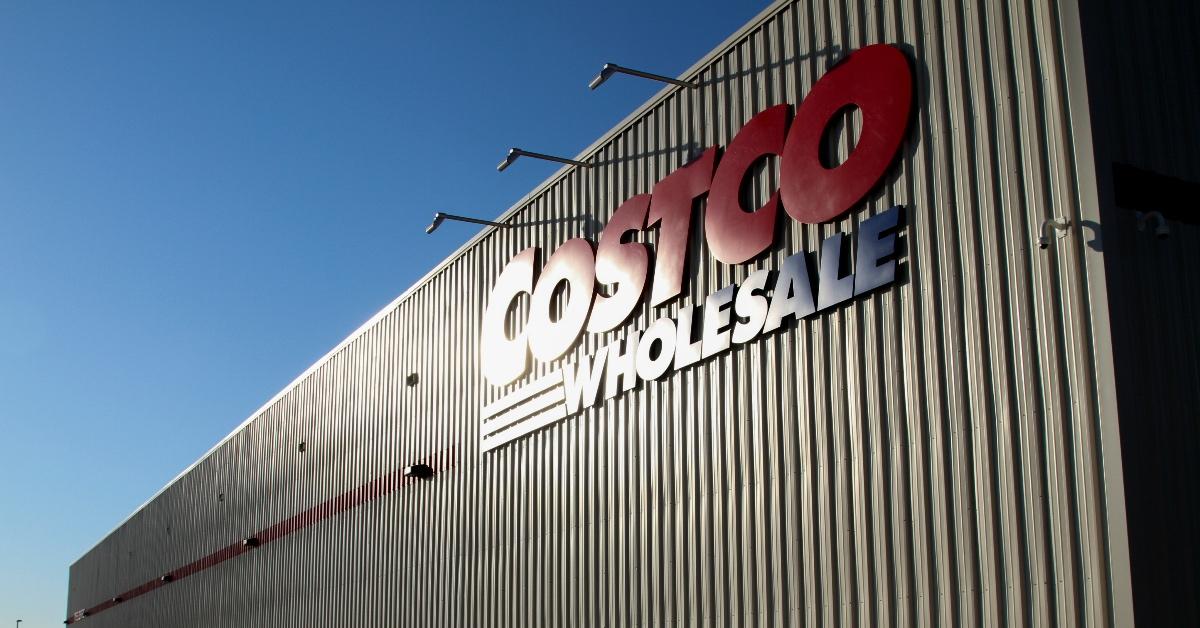 Front of Costco wholesale store signage