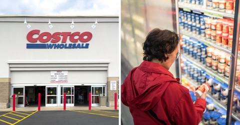 (L) A Costco retail store; (R) A person shopping cream cheese at grocery store. (Representative Image Source: Getty Images | (L) patty_c; (R) FG Trade)