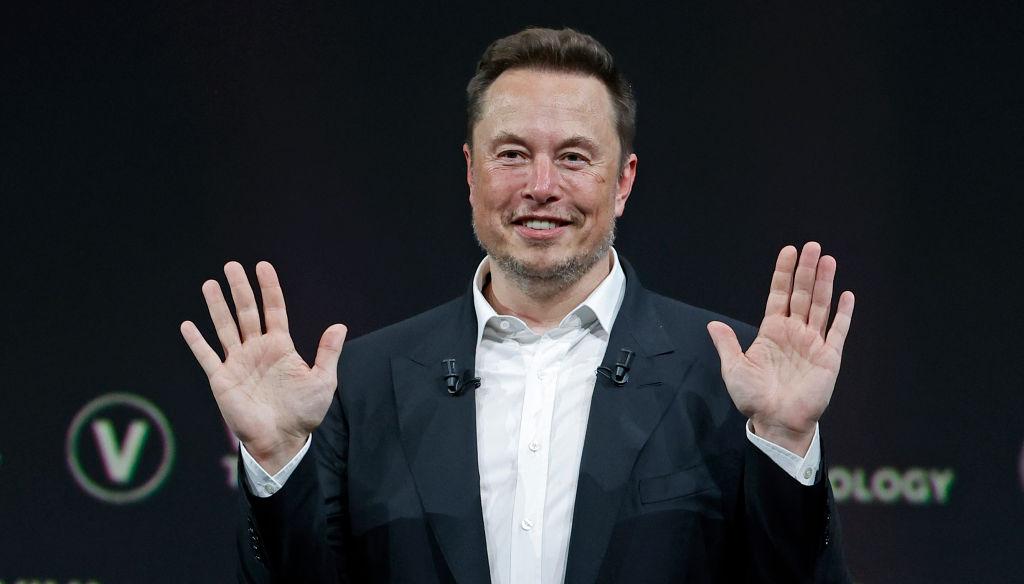 Elon Musk gestures at the Viva Technology conference in June 2023 in Paris, France.