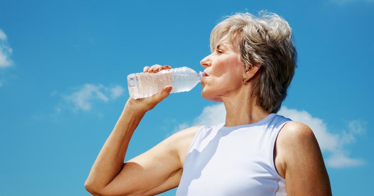 Woman drinking water