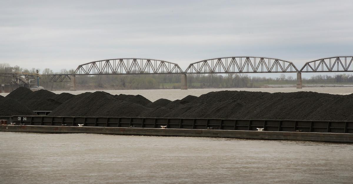 Coal being transported on the Ohio River.