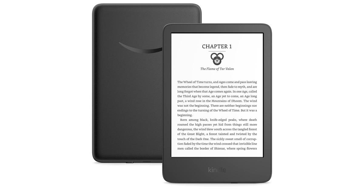 Amazon Kindle with a book displayed