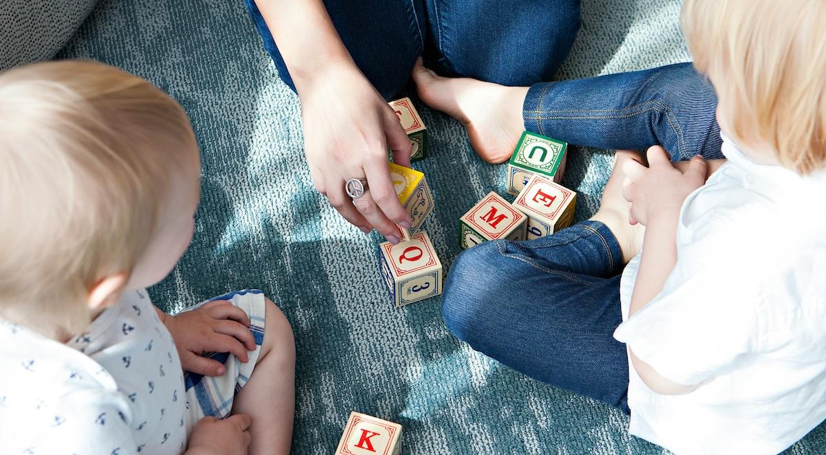 children playing with blocks