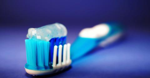 Toothbrush with toothpaste on it