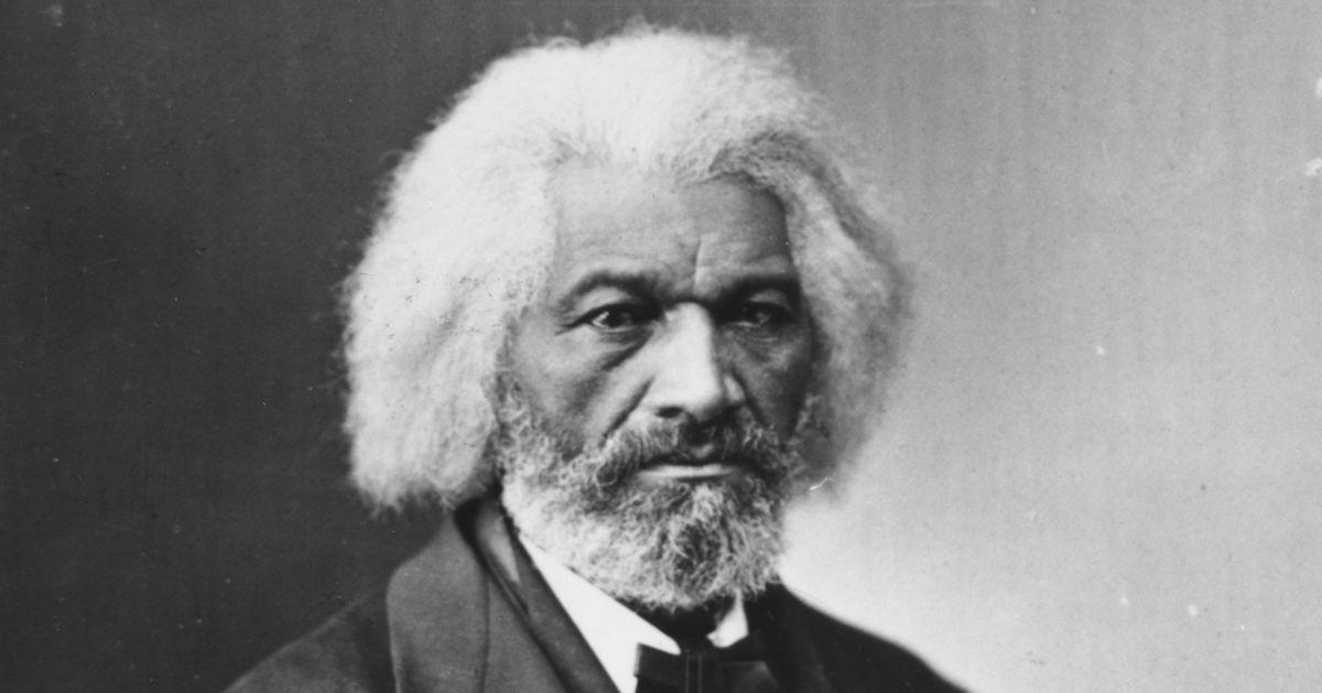 Frederick Douglass headshot in black and white