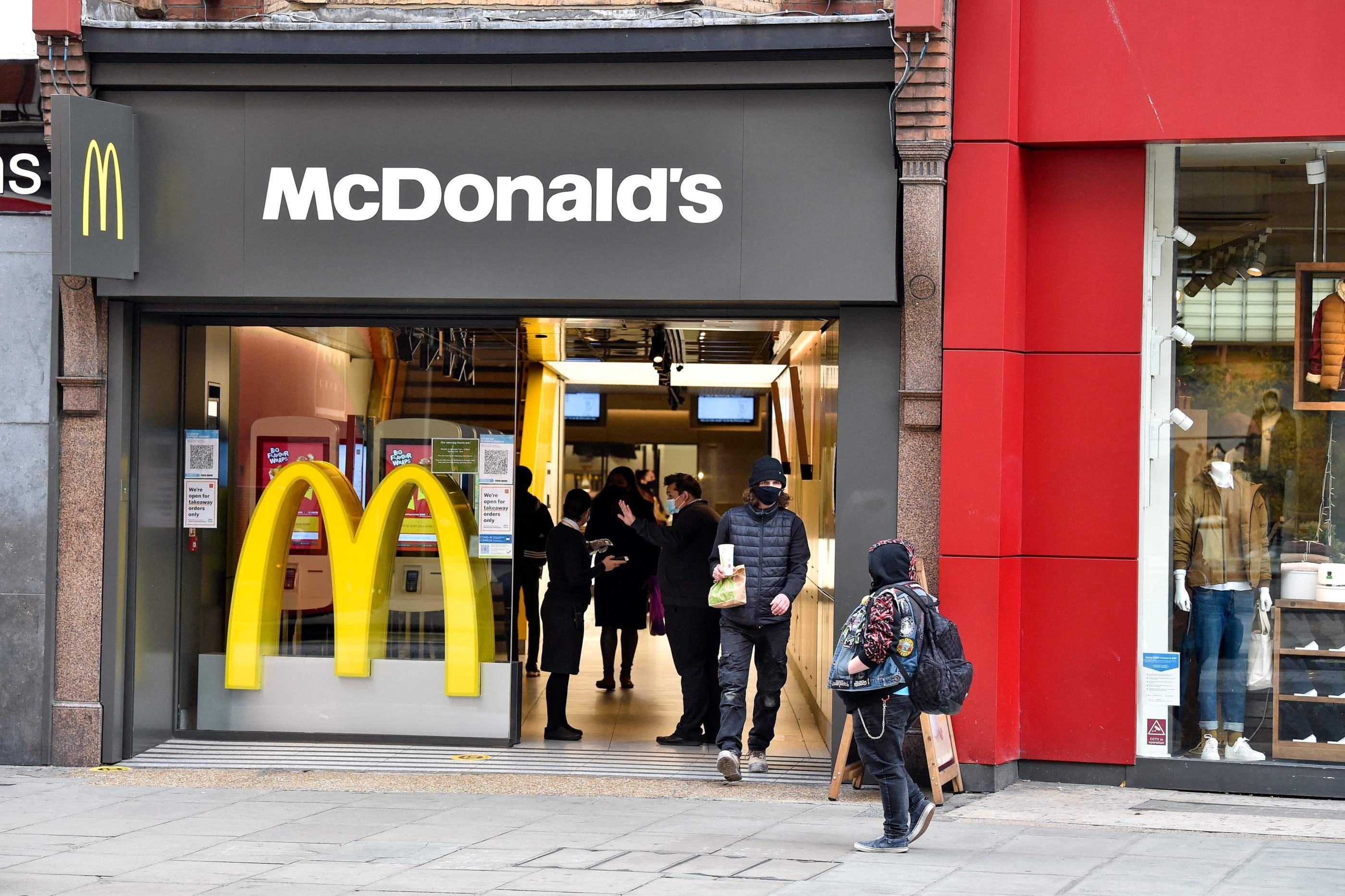 A McDonald's store is pictured in the UK in 2020.