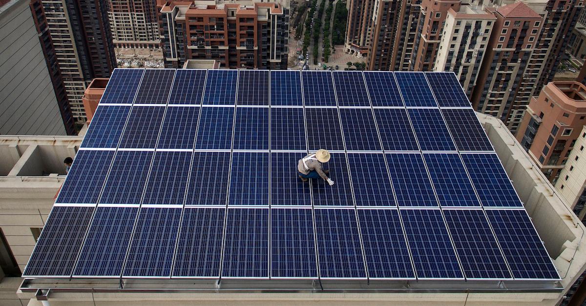 Solar panel on roof in China