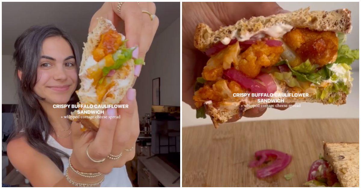 vegan sandwich buffalo cauliflower