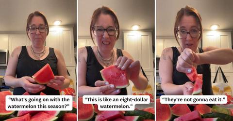 Woman describes a watermelon she bought that turned out rubbery in texture (Cover Image Source: TikTok | @kiva_boddy)