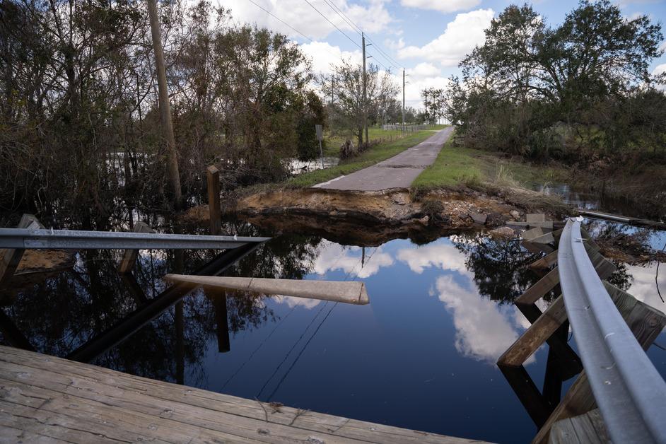 Flooded road in Florida. 