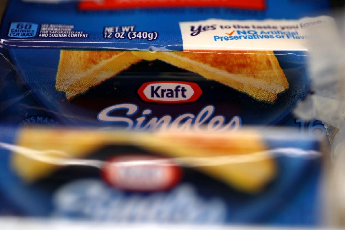 packaging on Kraft Singles processed cheese