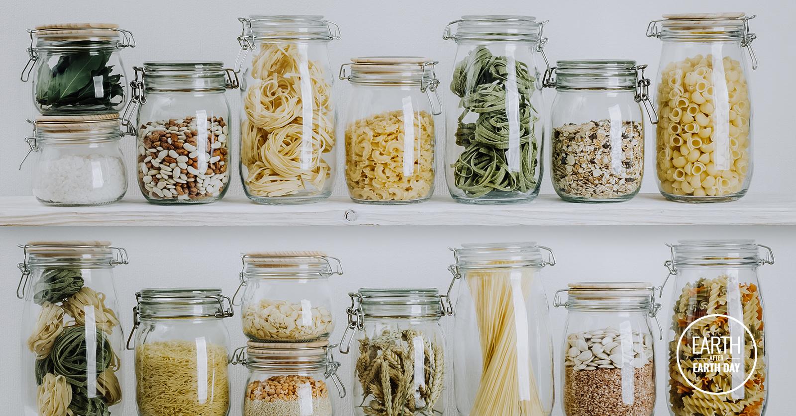 Upcycled Glass Jars as Kitchen Storage