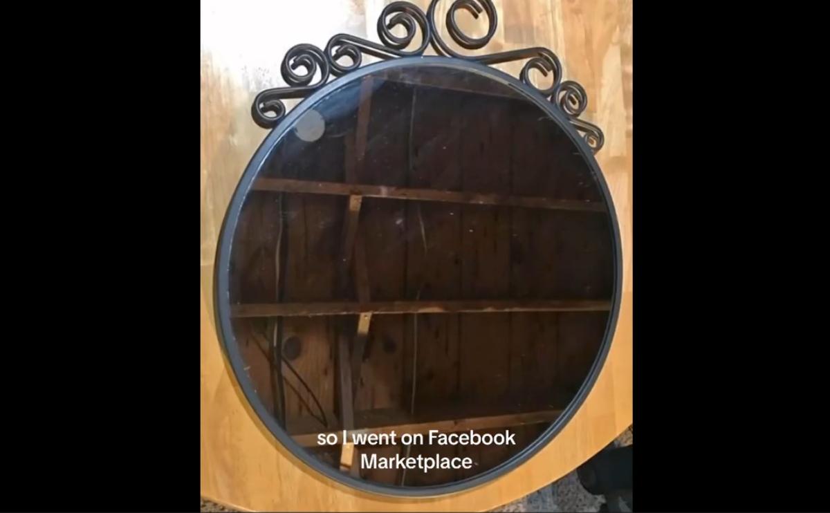 old round mirror bought from Facebook