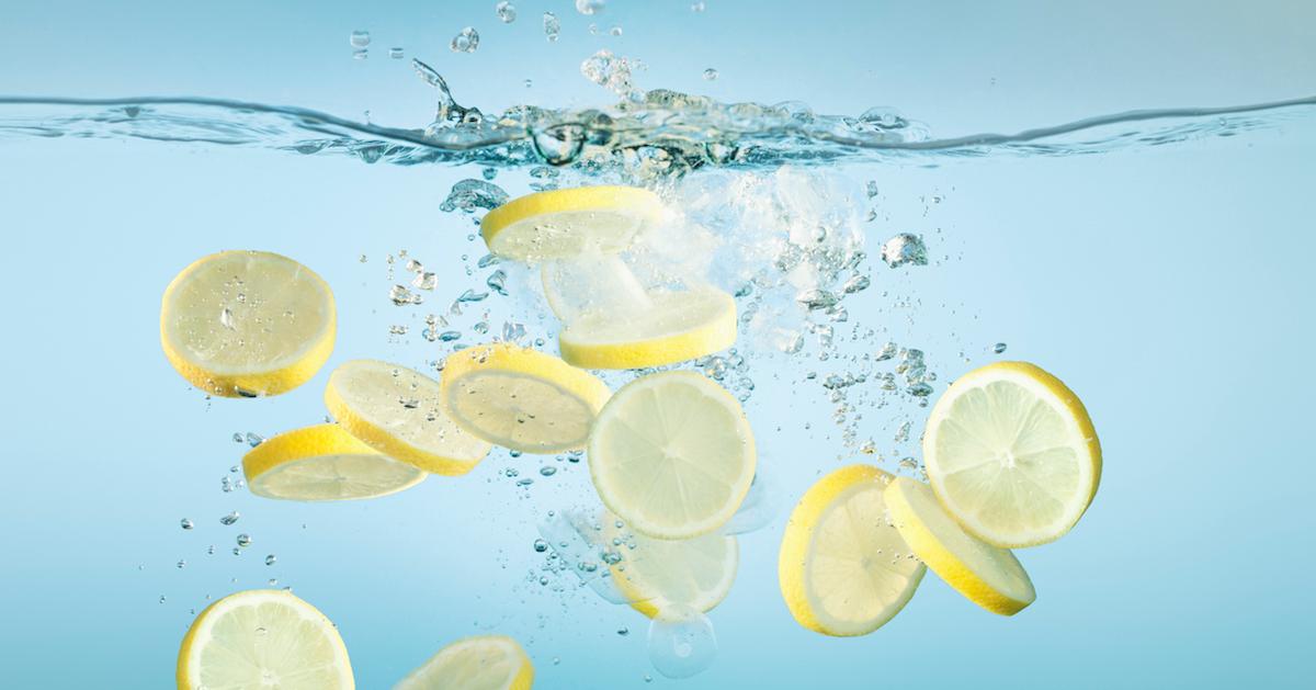 Lemon slices in water