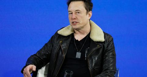 Elon Musk speaks during the New York Times annual DealBook summit on November 29, 2023 in New York City