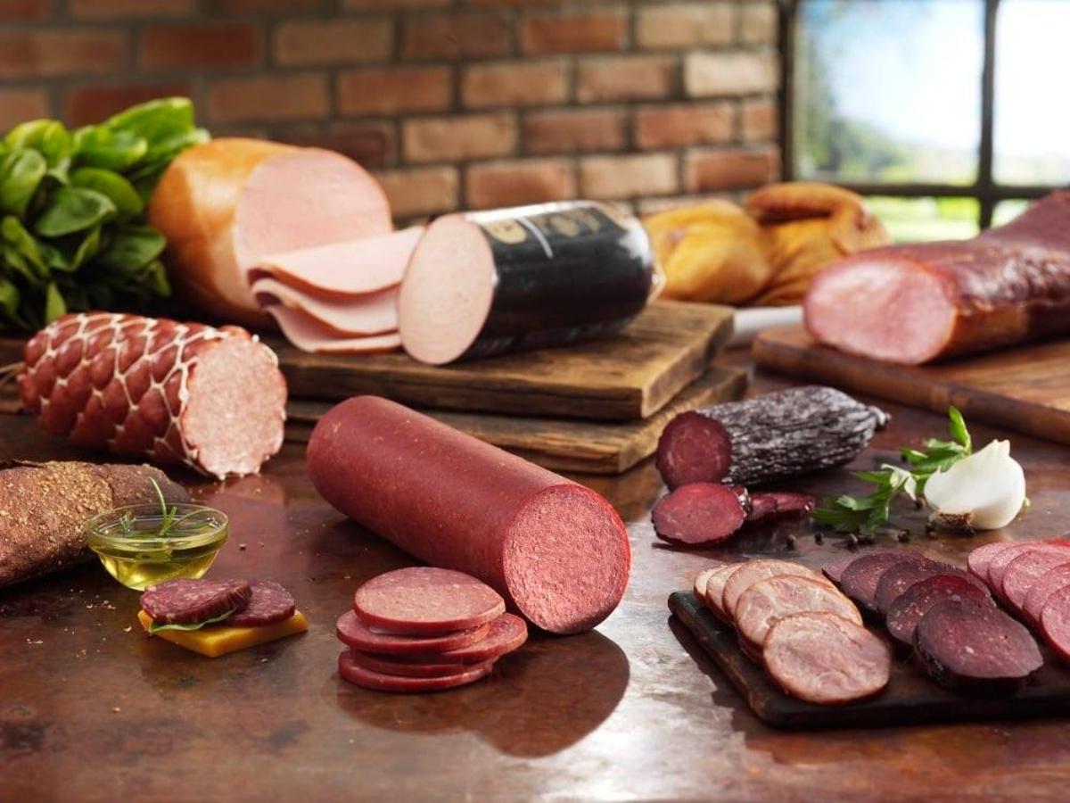 selection of sausage and other meats 