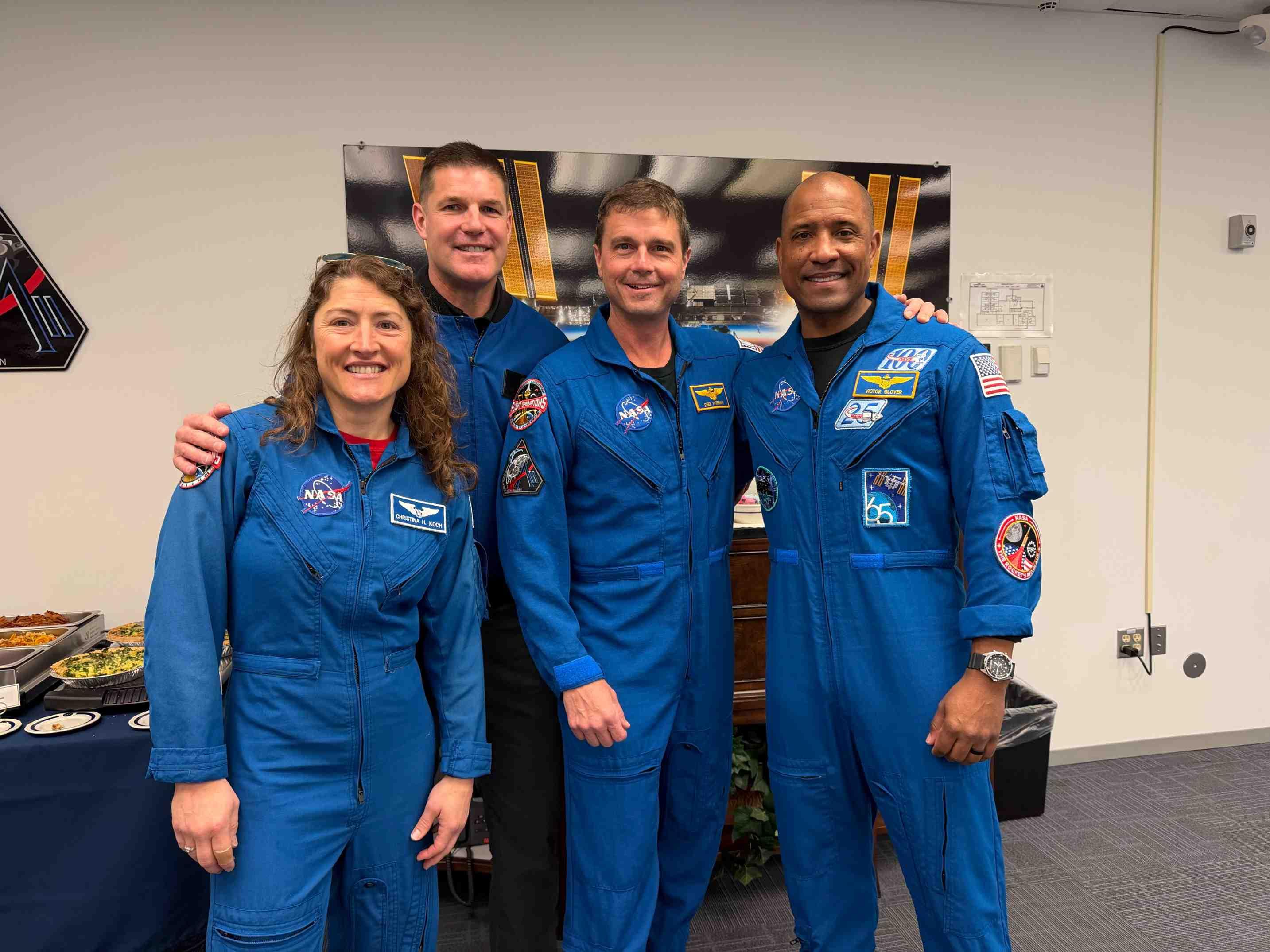 The Artemis II mission astronauts are pictured together.