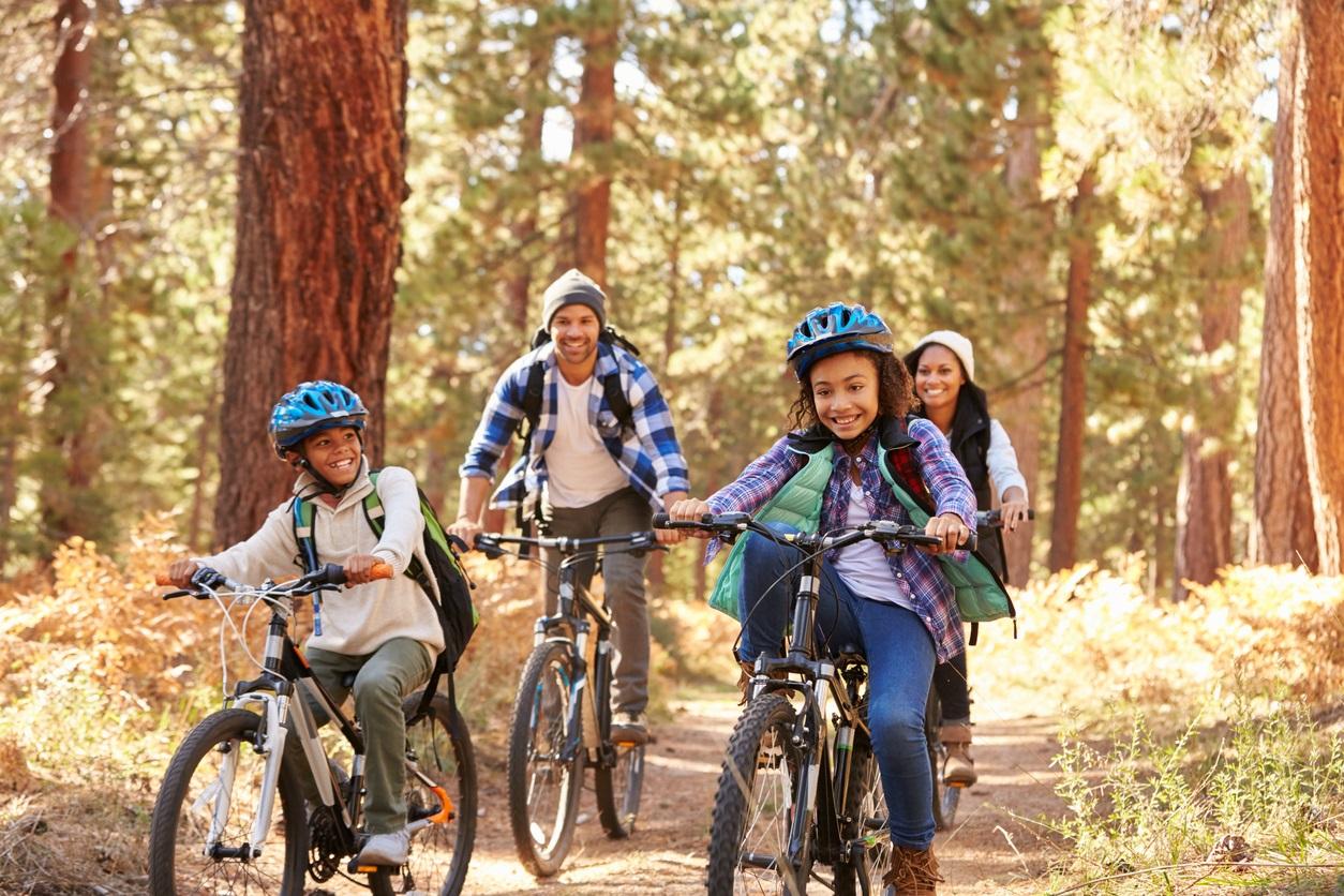 family cycling