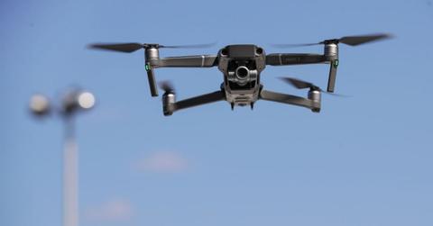 Drone flying in the sky