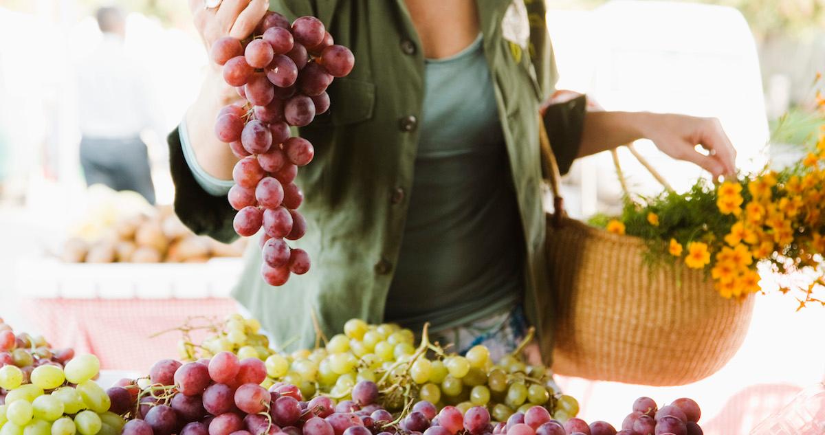 Grapes at a farmers market