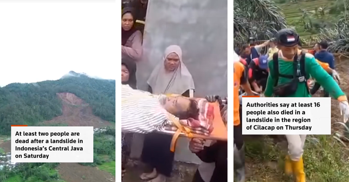 News reports from Indonesia highlight rising death toll after landslide