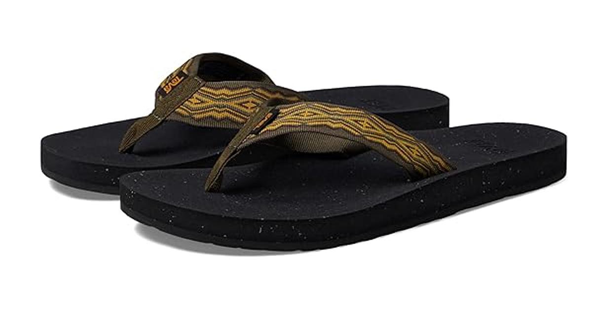 Patterned men's flip flops